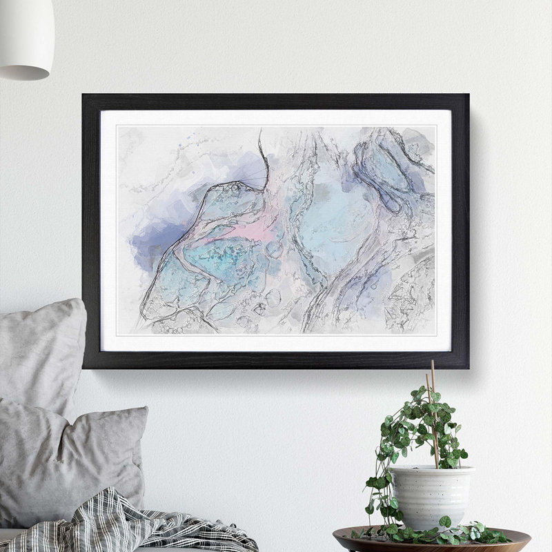 Electricity For Two in Abstract - Picture Frame Painting Print, 36cm H x 48cm W x 2cm D, Black Framed