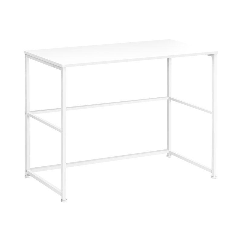 Bureau d'ordinateur de 40 po avec stratifié blanc et rangement pour meubles de bureau à domicile en stratifié, espace