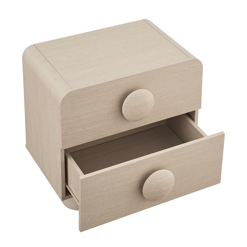 Sonnet 2-Drawer Nightstand, Ash