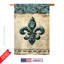 Drapeau de jardin en polyester 2 côtés fleur de lys-18886833