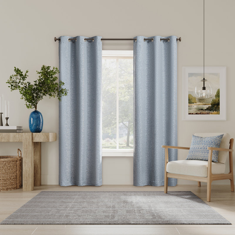Panneau de rideau 100% occultant avec œillets Serenity, L 72 po x L 84 po, Bleu