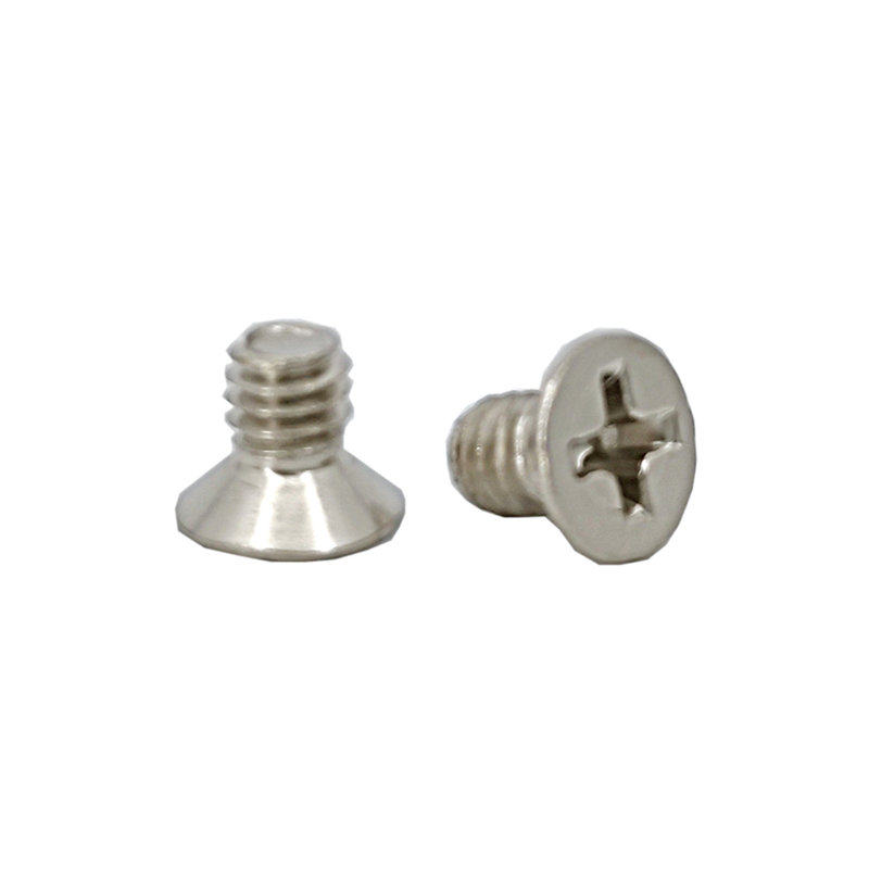 FixtureDisplays® 100PK M3 X 6mm Pitch 0.5mm - Phillips Flat Head Machine Screw (Countersunk) Carbon Steel Nickel Plated Cross Recessed 302002