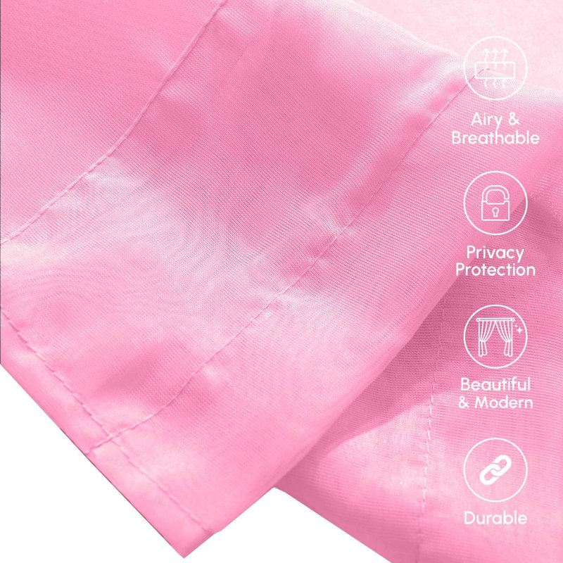 Yaelle Semi Sheer Curtain Pair, 60" W x 84" L, Dusty Rose