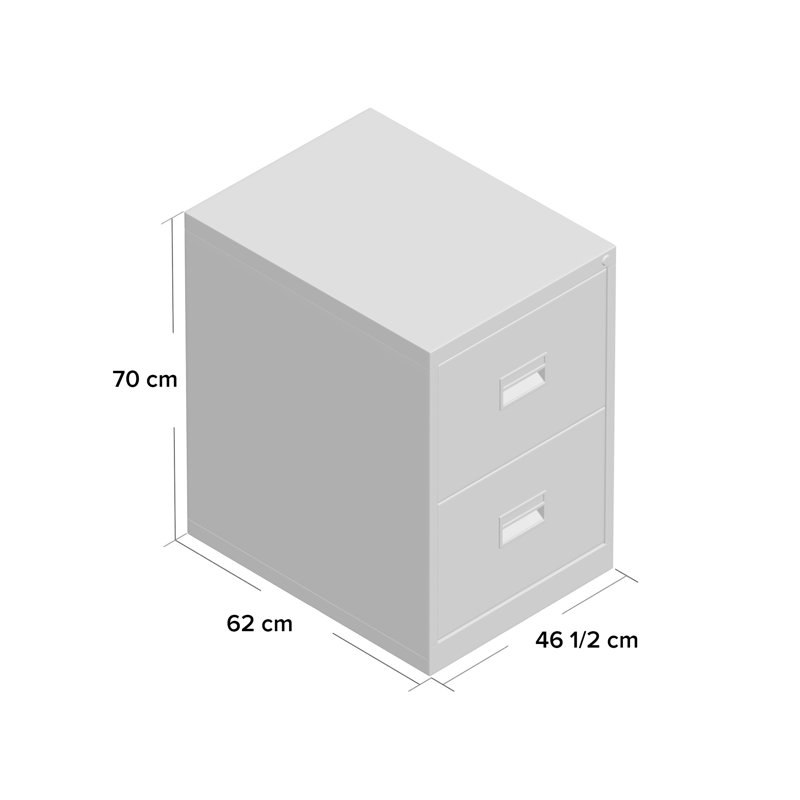 46.5cm Wide 2 -Drawer Steel File Cabinet, Black