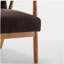 Fauteuil de style Mid-Century moderne de 25,38 po de largeur, brun foncé-1351226492