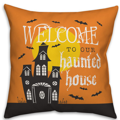  Coussin Welcome to Our Haunted House