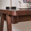 Bureau d'ordinateur en bois d'hévéa massif de 39,37 po - Table d'écriture rétro très épaisse de 1,38 po avec tiroir et pieds en A robustes