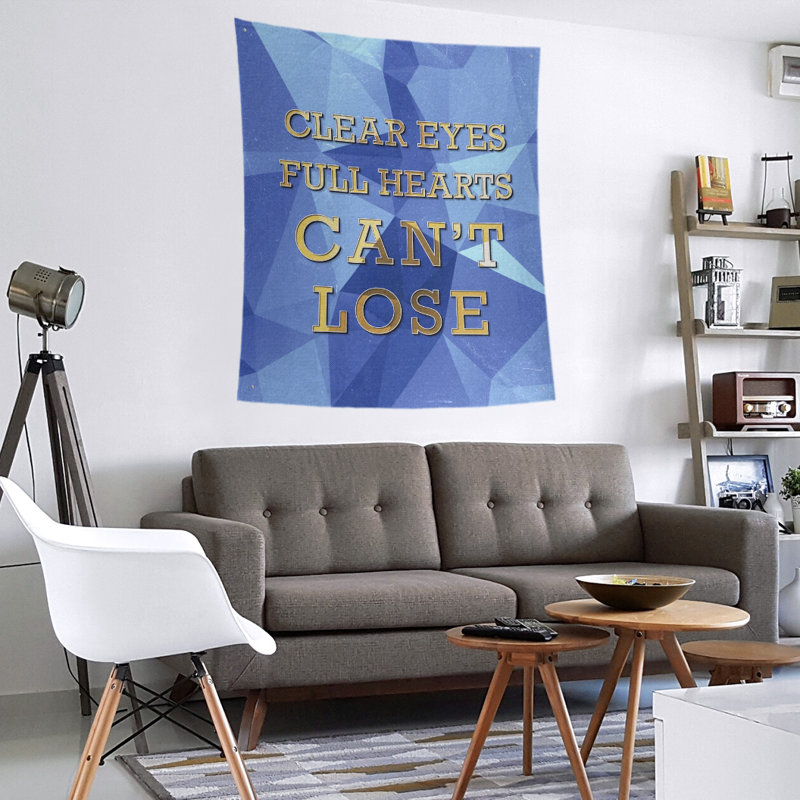Tapisserie de citation sports en polyester, H 104 po x l 88 po