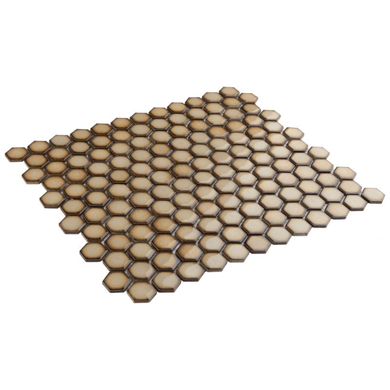 Hudson 1" x 1" Porcelain Honeycomb Mosaic Wall & Floor Tile, Earth