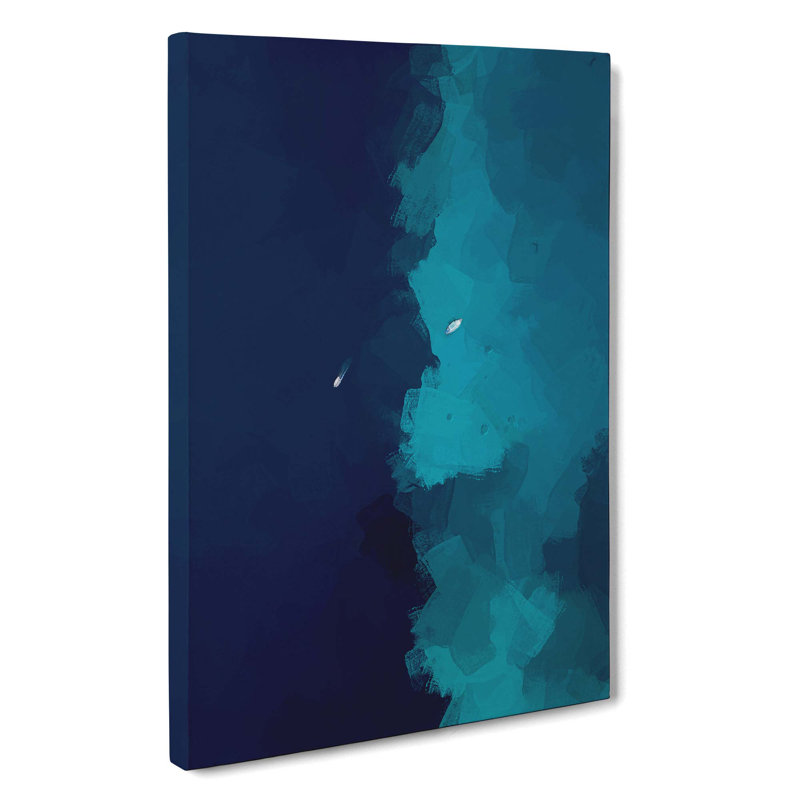 Boats In The Ocean In Abstract - Wrapped Canvas Print, 76cm H x 50cm W x 3cm D