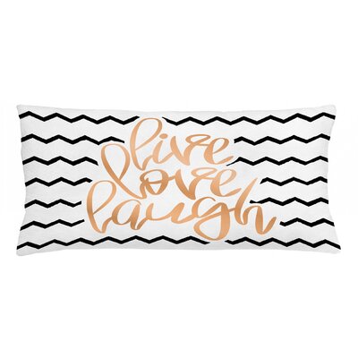 Live Laugh Love Indoor / Outdoor Chevron Lumbar Pillow Cover -  Ambesonne, min_35809_36x16