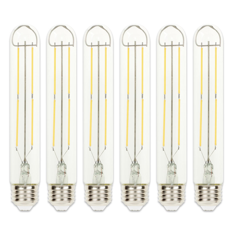Ampoule DEL à filament transparent 10 W (équivalent 100 watts) à intensité variable T9, culot moyen, paquet de 6