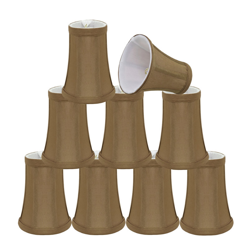 abat-jour cloche en fausse soie H 5 po (attache), Brun pâle