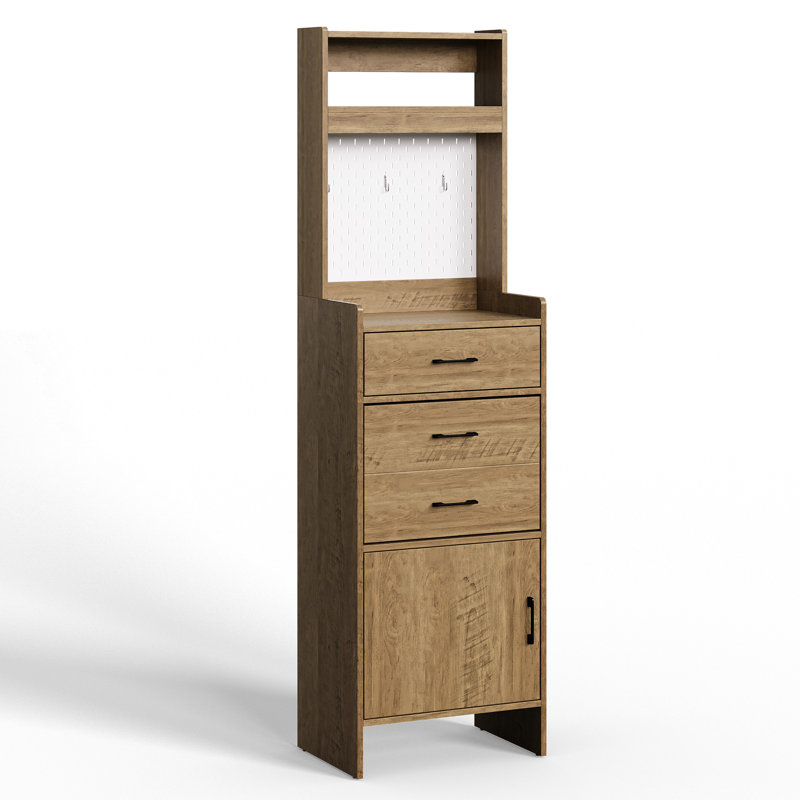 Armoire de rangement pour chaussures avec support perforé l 19,7 po x L 69 po Atta, Brun