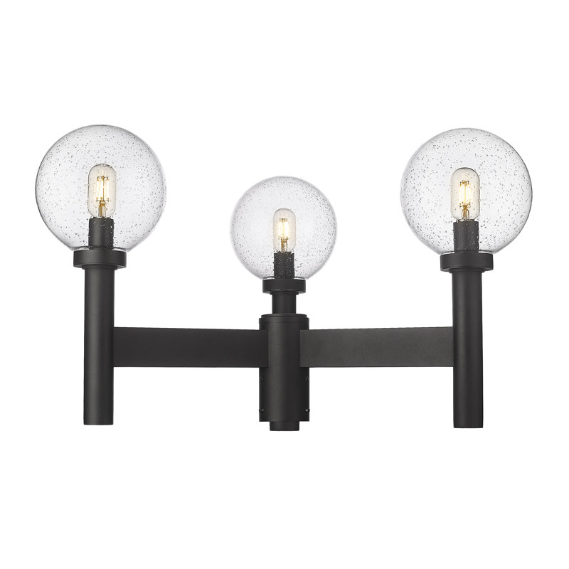 Tête de lanterne noire 3 lumières Milliken, H 18 po x l 30 po x P 30 po, Bullé