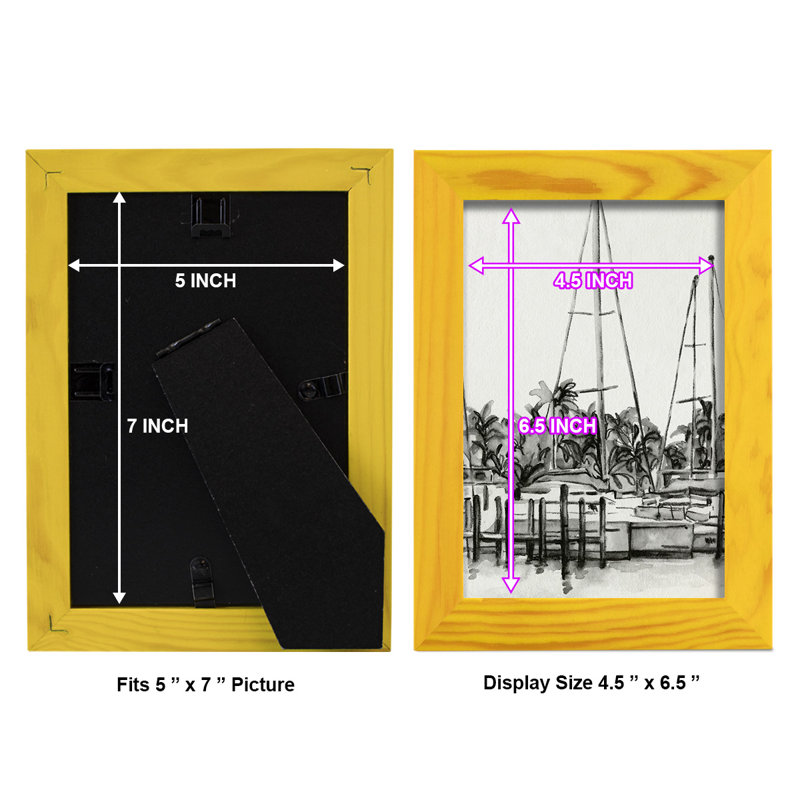 Neutral Tropics I - impression d'un seul cadre photo, H 9 po x l 7 po x P 1 po, Jaune