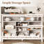 Buffet de rangement - armoire de 52,8 po avec armoire au design innovant, tablettes décoratives avec buffet de cuisine