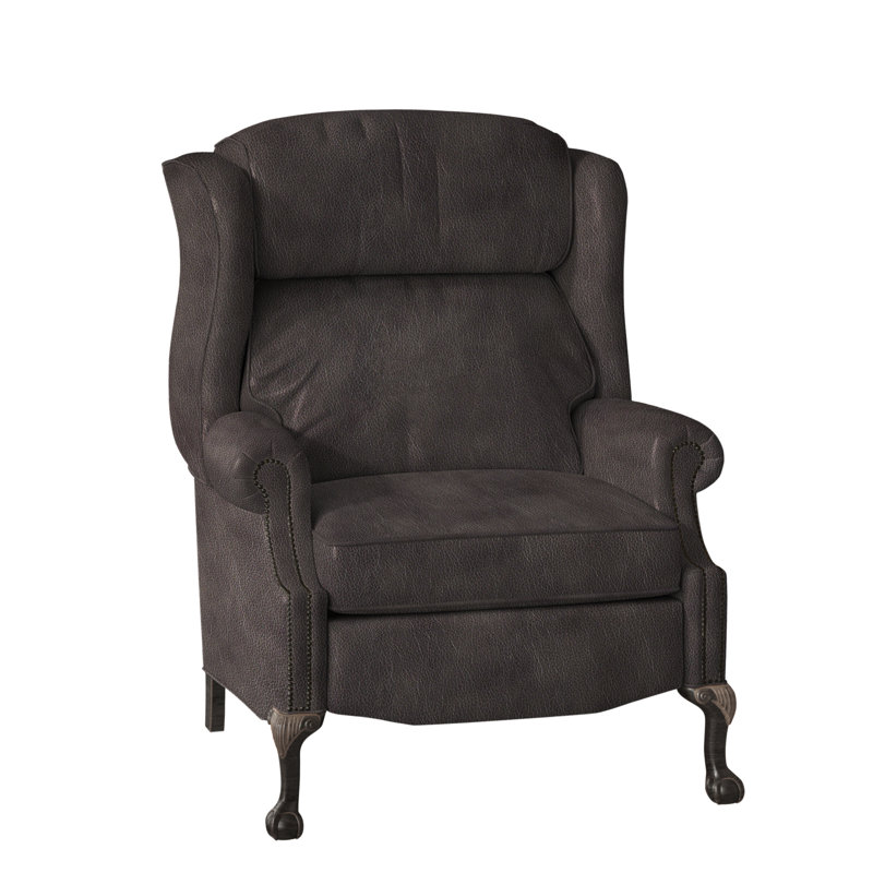 Fauteuil inclinable en cuir Maxwell, Cuir véritable Empyrean tweed, Plantation, Manuel