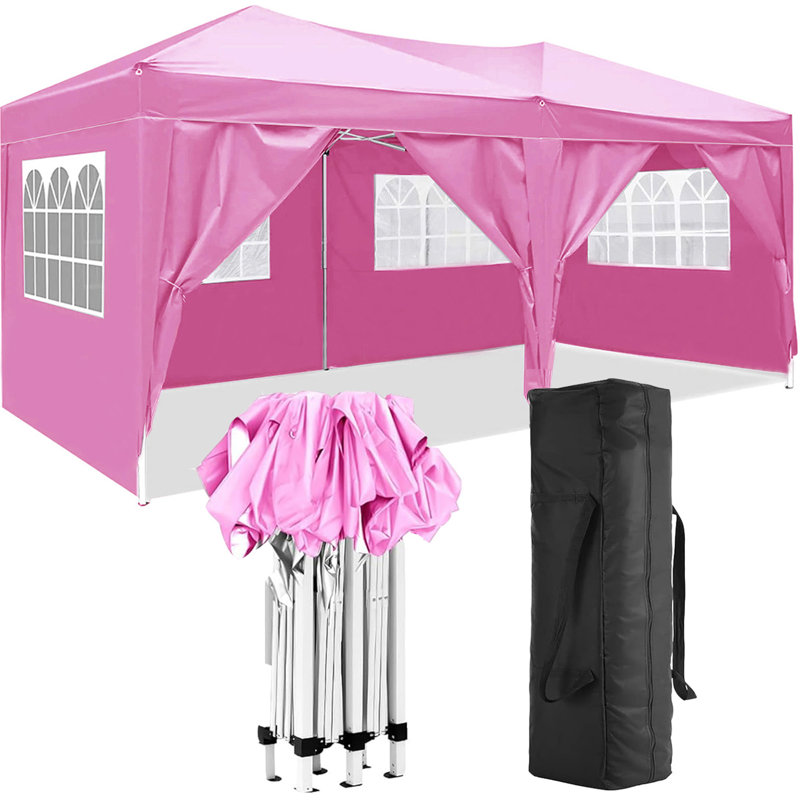 10'X20' Folding Canopy With 6 Removable Sidewalls Outdoor Event Shelter UPF 50+ Gazebo Portable Tents For Parties Beach Camping Wedding EZ Pop Up Canopy