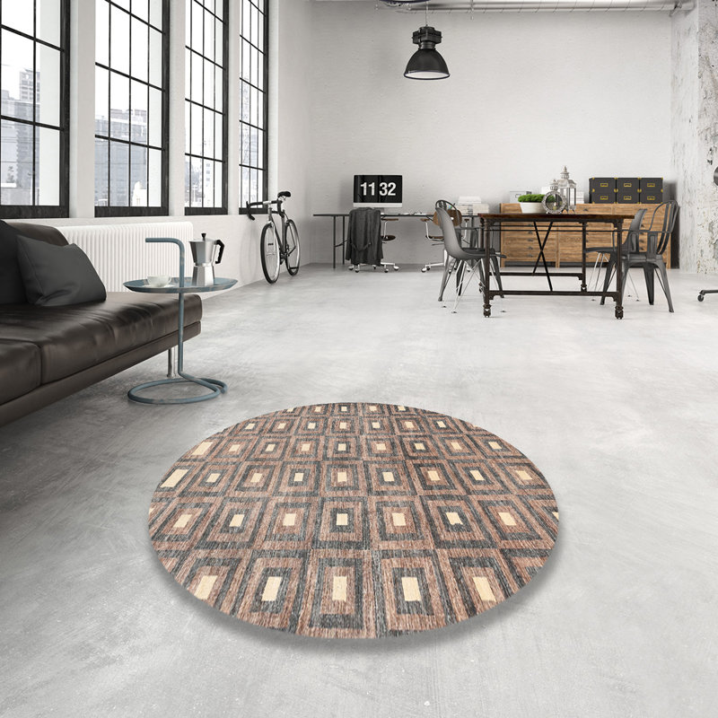 Tapis gris zone contemporaine, Rond 8 pi