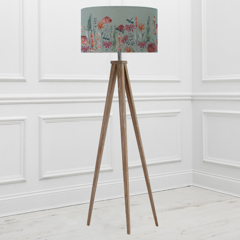Florabunda 158cm Brown Tripod Floor Lamp, Blue