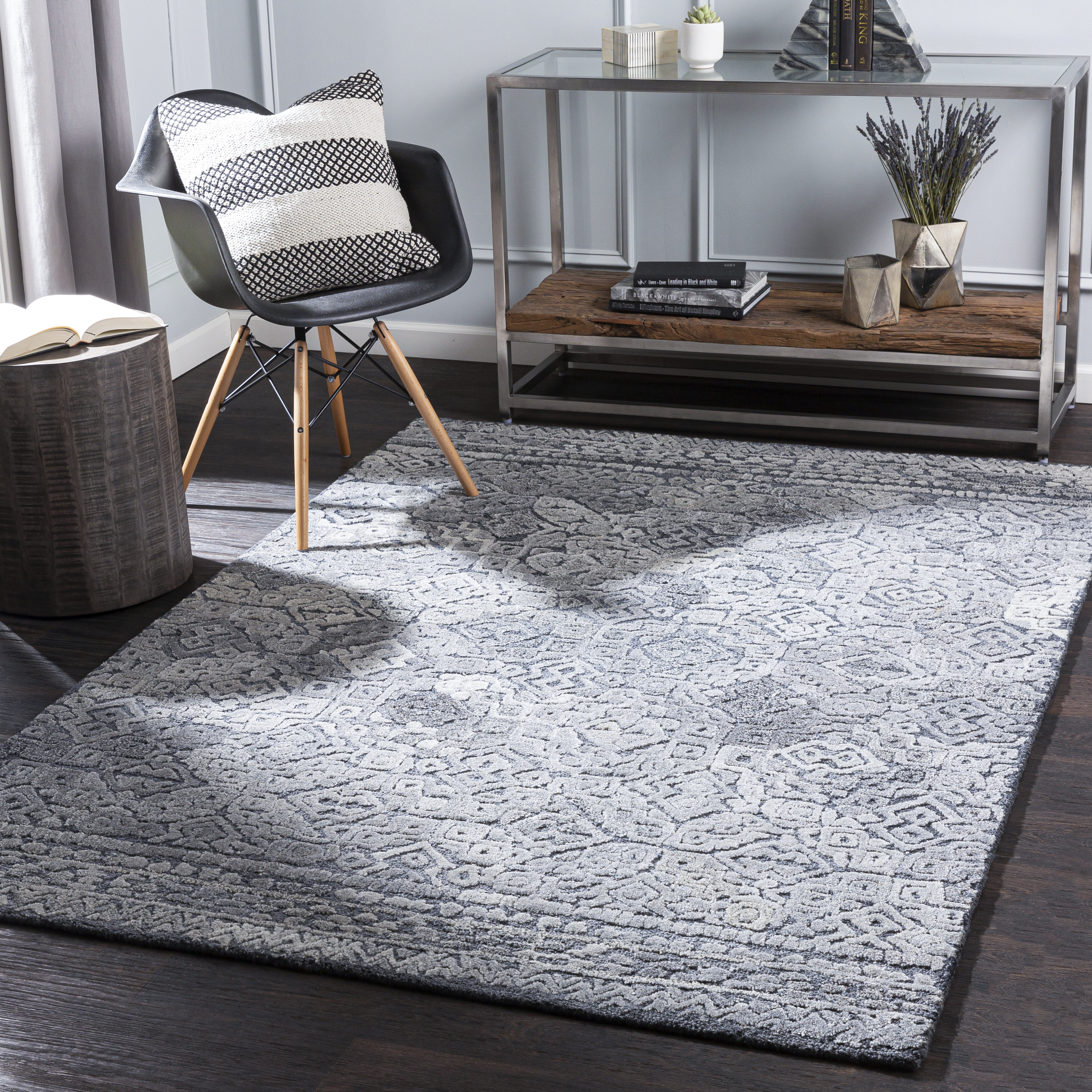 The Twillery Co. Mendonca Geometric Gray Indoor / Outdoor Area Rug