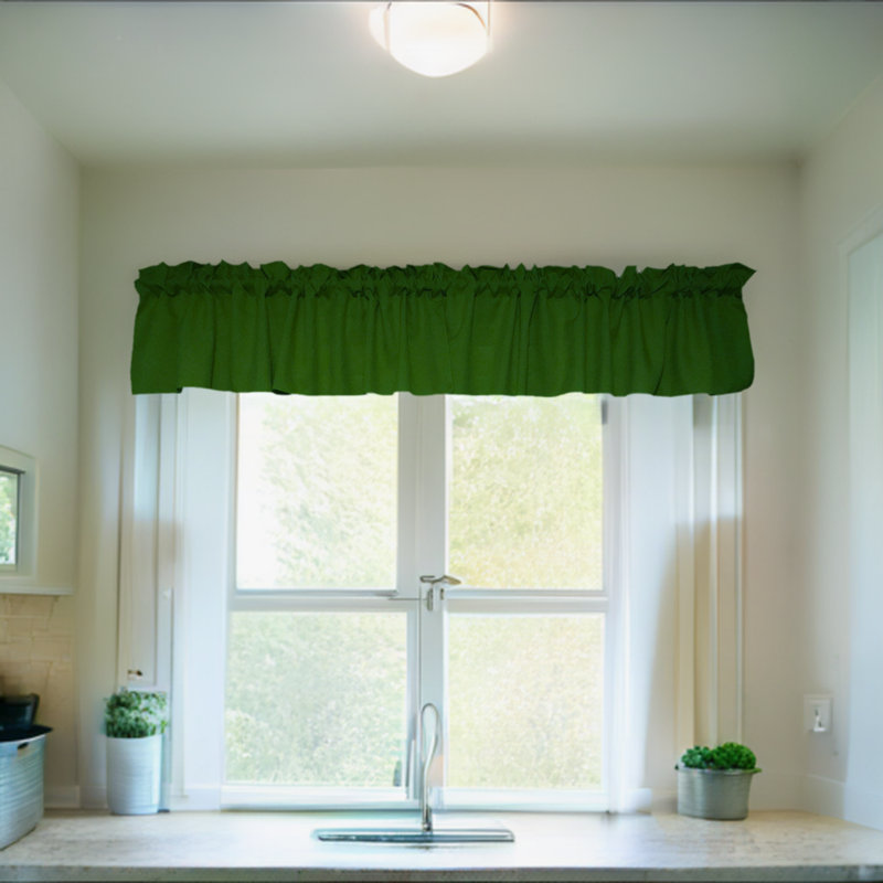 Pastorella Tailored Window Valance, 58" W x 14" L, Dark Sage