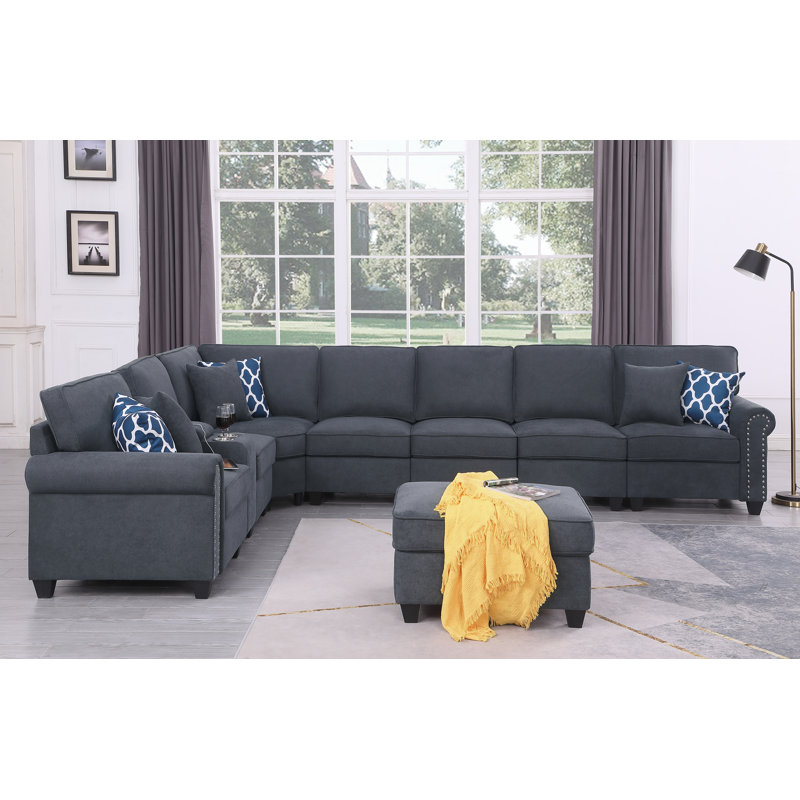 Canapé modulaire réversible de 149,8 po avec repose-pieds
