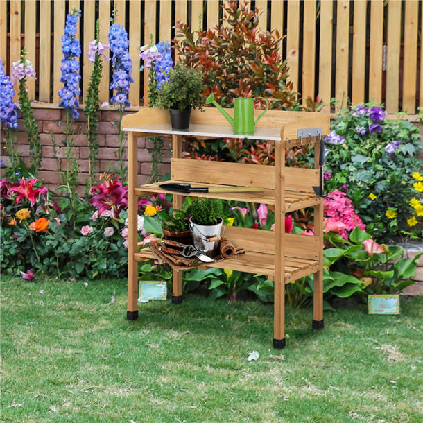 Loon Peak® Burroughs Fir Potting Bench & Reviews 