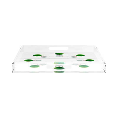 Timothy Corrigan Topiary Radial Acrylic Square Decorative Tray