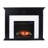 Marble Tiled Touch Screen Electric Fireplace Black