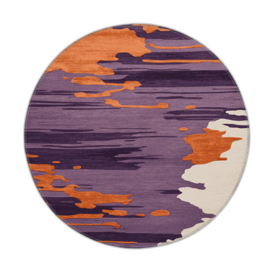 Watercolor Purple Indoor and Outdoor Area Rug