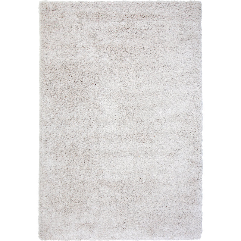Tapis blanc à poils longs 5 x 8 po, Rectangle 5 pi 3 po x 7 pi 6 po
