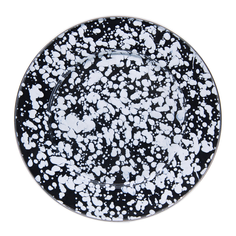 Set of 4 Black Swirl Dinner Plates