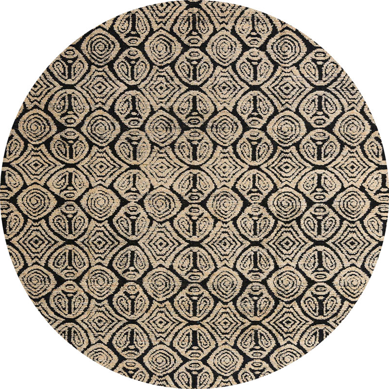 Tapis décoratif multicolore à motif abstrait, Rond 8 pi
