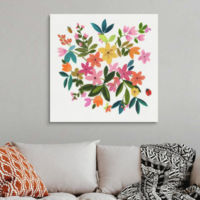 "Folky Flowers II" par Asia Jensen, reproduction d’art sur toile
