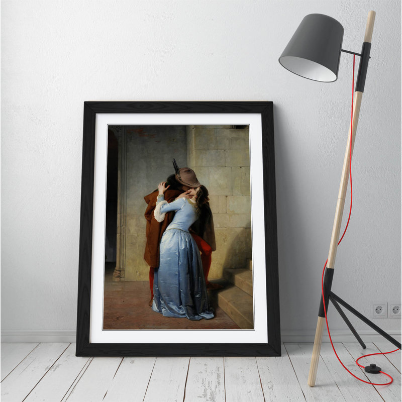 The Kiss Love Romanticism by Francesco Hayez - Single Picture Frame Print on Canvas