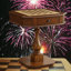 Table de jeu d'échecs réversible à finition noire avec plateau de jeu (caractères d'échecs non inclus)-441233385