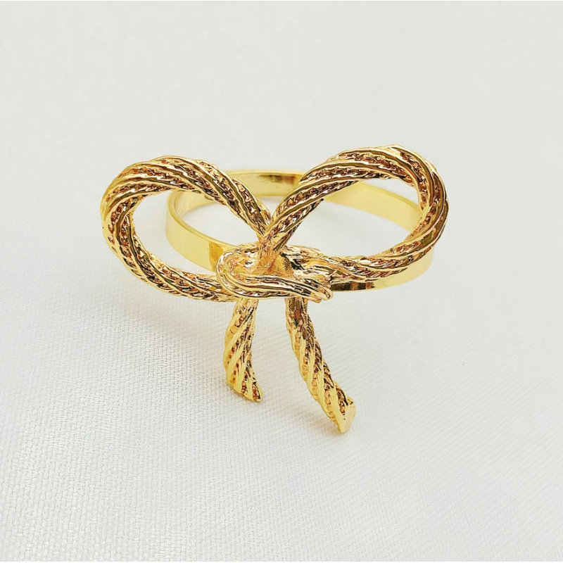 Rond de serviette Fresh Spring Bow, Or