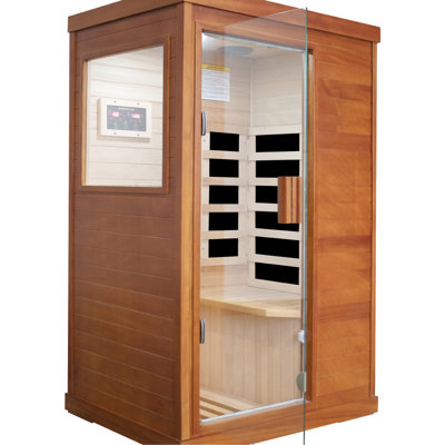 Pièce infrarouge simple, 800 W, bois, 700 x 895 x 1565 mm, musique et éclairage ambiant, 5 plaques chauffantes en résine, câble de 3 prises American Standard, lampe blanche vers le bas, aération par le haut