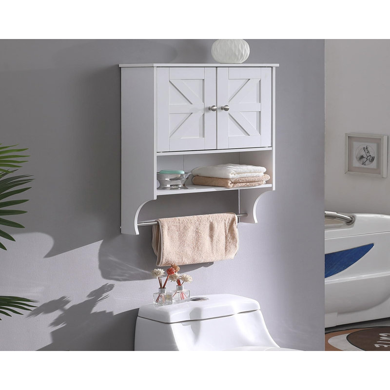 Over The Toilet Storage Cabinet, Farmhouse Medicine Cabinet With 2 Doors And Adjustable Shelves For Bathroom And Living Room