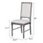 Ensemble de 2 chaises de salle à manger rembourrées en lin, crème et gris patiné