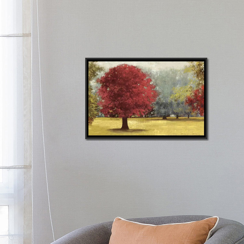 « summer days, red », impression sur toile, H 18 po x l 26 po x P 1,5 po, Toile avec cadre noir, Pas de tapis
