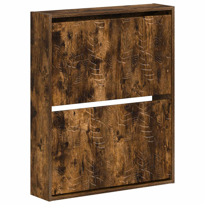 Flip Down Shoe Storage, 86 cm H x 71 cm W x 17 cm D, Smoked Oak