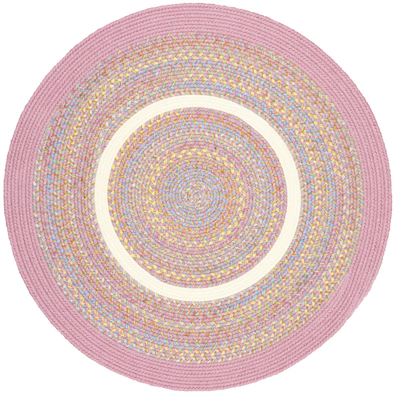 Pavel Synthetic Geometric Indoor / Outdoor Rug, Round 6'