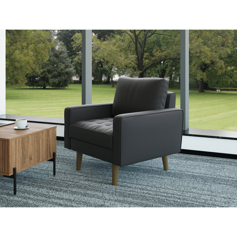 Fauteuil d'appoint Mid-Century Statura, Noir