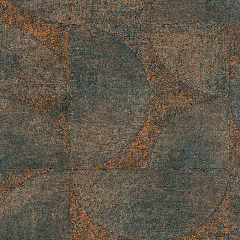 Lisbon 10.05cm x 53cm Textured Matte Wallpaper Roll, Brown/Blue