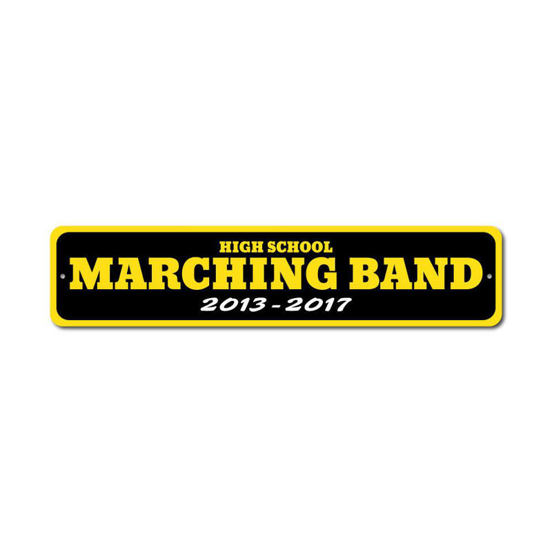 Panneau en aluminium personnalisé School Years Band, H 6 po x l 24 po x P 0,063 po