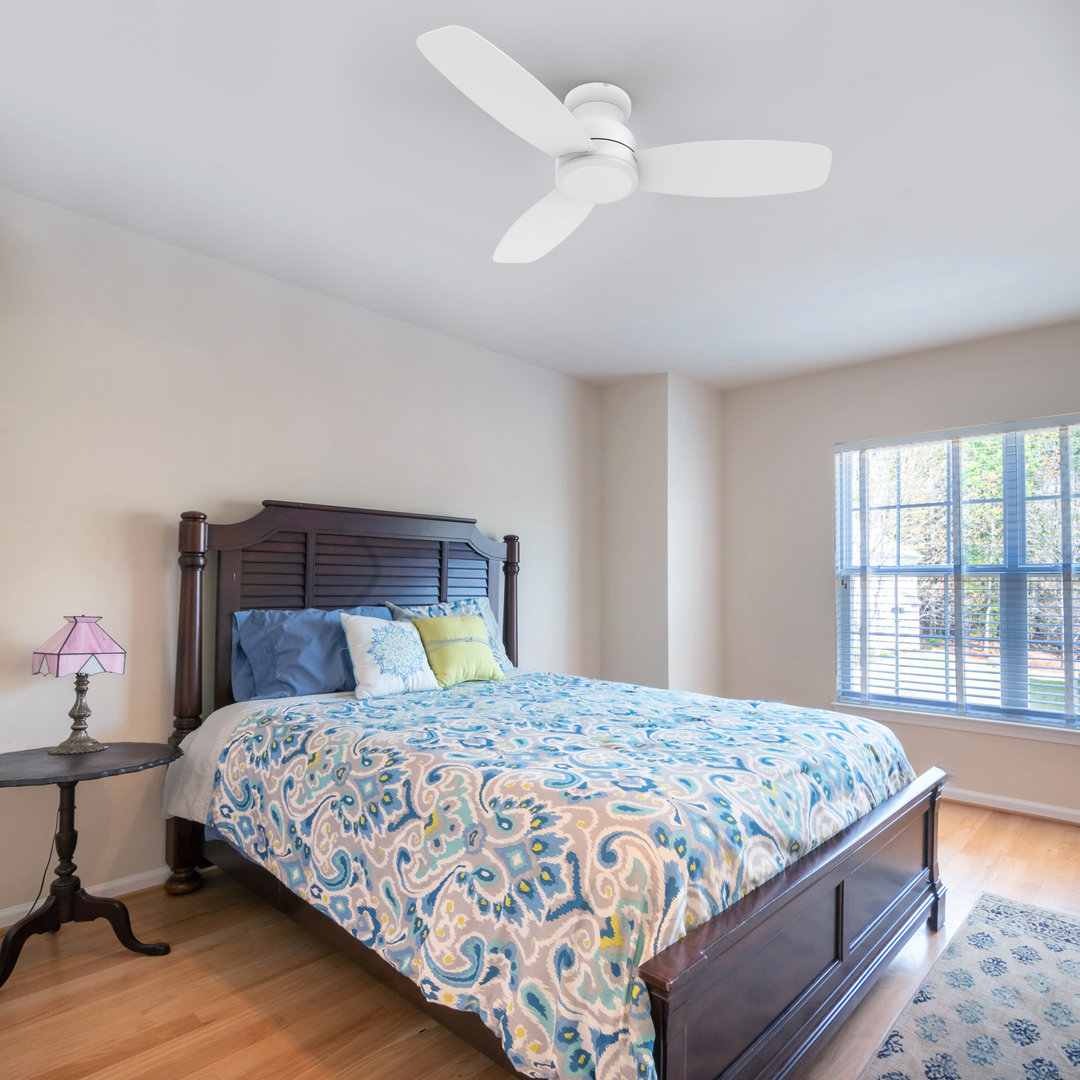 48 Inch Indoor Flush Mount Ceiling Fan without light Wrought Studio™ 