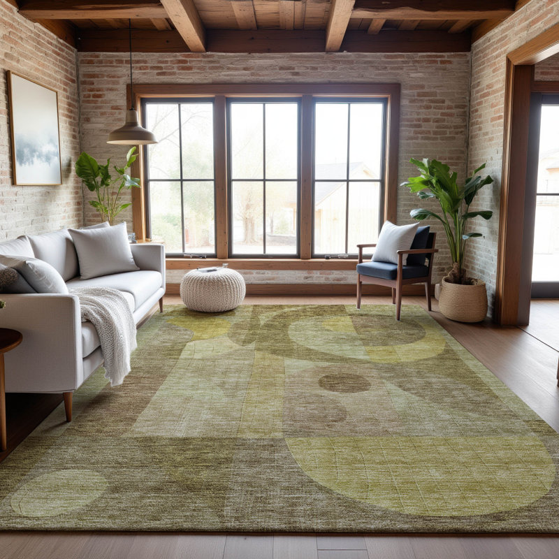 Premium Machine Washable Dimatteo AMF1118 Modern Rug, Rectangle 3' x 5'
